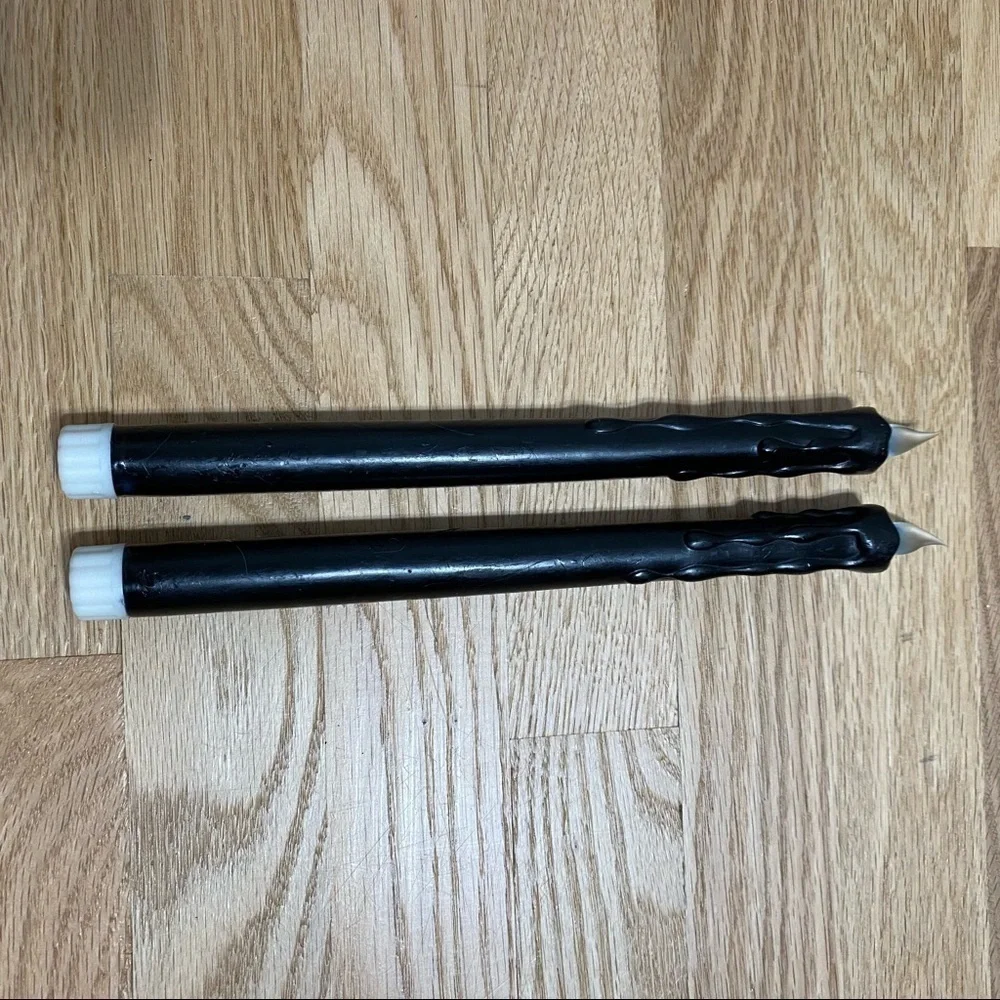Vintage Battery Operated twist Candlesticks - 2 - Halloween Black Bundle